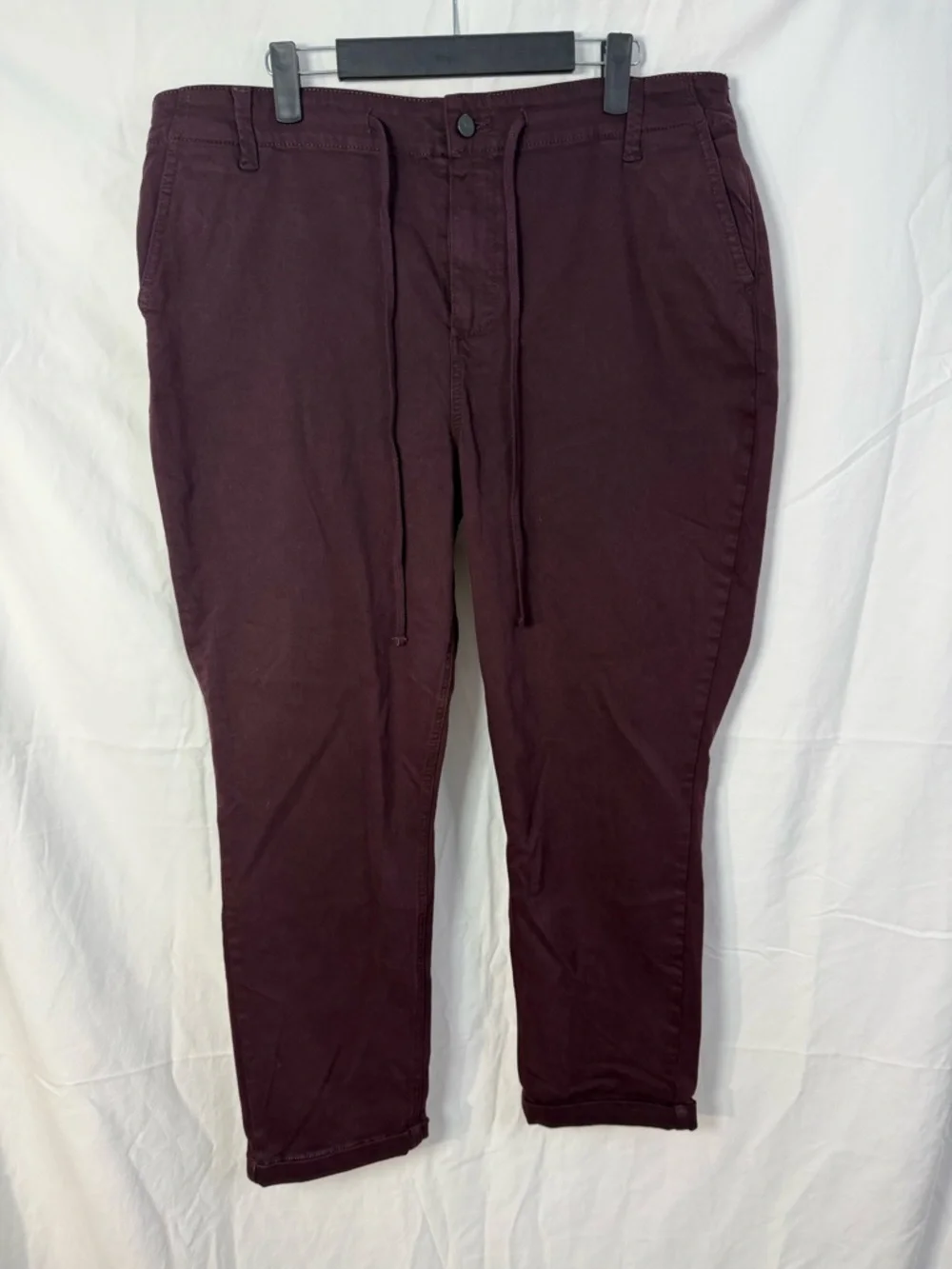 PAIGE‎ Christy Pant Burgundy Black Cherry Drawstring Stretch Pants 34